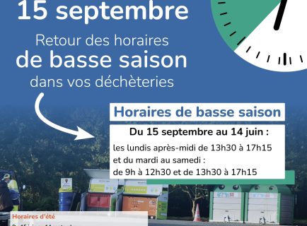 horaires déchèteries